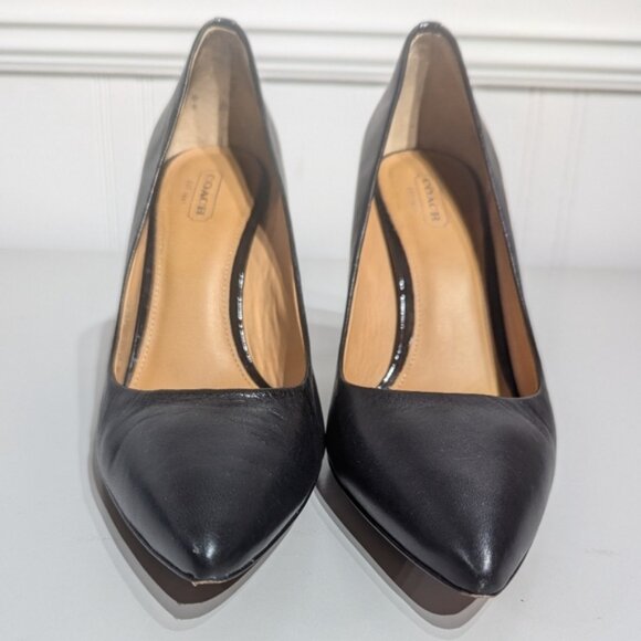 Coach Ellin Black pointed toe leather pump size 9.5B - Picture 5 of 12